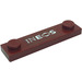 LEGO Dark Red Plate 1 x 4 with Two Studs with White &#039;INEOS&#039; Sticker with Groove (41740)
