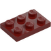 LEGO Mørk rød Plate 2 x 3 (3021)