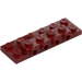 LEGO Mørkerød Plade 2 x 6 x 0.7 med 4 knops på Side (72132 / 87609)