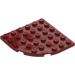 LEGO Dark Red Plate 6 x 6 Round Corner (6003)