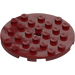 LEGO Dark Red Plate 6 x 6 Round with Pin Hole (11213)