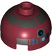 LEGO Dark Red Round Brick 2 x 2 Dome Top (Undetermined Stud - To be deleted) with Silver Band and Blue Dot and Red and Blue Buttons (13314)