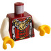 LEGO Rosso scuro Royalty Busto con Gold Leone Pendant e Pelliccia Trim (973 / 76382)