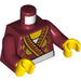 LEGO Dark Red Severin Black Minifig Torso (973 / 76382)