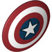LEGO Dunkelrot Schild mit Gebogen Gesicht mit Captain America Muster (10532 / 17459)