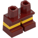 LEGO Dark Red Short Legs with Yellow Stripe (16709 / 41879)