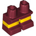 LEGO Dark Red Short Legs with Yellow Stripe (16709 / 41879)