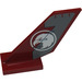 LEGO Dark Red Shuttle Tail 2 x 6 x 4 with White Eagle Head in Circle Pattern on Both Sides Sticker (6239)