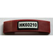 LEGO Dark Red Slope 1 x 4 Curved Double with &#039;HK60210&#039; Sticker (93273)