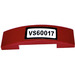 LEGO Dark Red Slope 1 x 4 Curved Double with &#039;VS60017&#039; Sticker (93273)