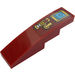 LEGO Dark Red Slope 1 x 4 Curved with Blue and Gold Decoration Sticker (11153)