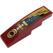 LEGO Dark Red Slope 1 x 4 Curved with Gold Wing and Pipe Right Side Sticker (11153)