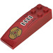 LEGO Rouge foncé Pente 2 x 6 Incurvé avec Bars et Gold Disc Autocollant (44126)