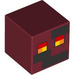 LEGO Donkerrood Vierkant Minifigure Hoofd met Magma Cube Decoratie (29923 / 106304)