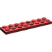 LEGO Donkerrood Technic Plaat 2 x 8 met Gaten (3738)