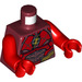 LEGO Donkerrood The Flash met Detailed Pak Minifiguur Torso (973 / 76382)