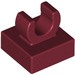 LEGO Dunkelrot Fliese 1 x 1 mit Clip (Erhöhtes &quot;C&quot;) (15712 / 44842)