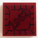 LEGO Dark Red Tile 2 x 2 with &#039;1962&#039; Sticker with Groove (3068)