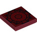 LEGO Dark Red Tile 2 x 2 with Dark Red Circles with Groove (3068 / 35000)