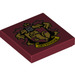 LEGO Dark Red Tile 2 x 2 with Gryffindor Crest with Groove (3068 / 56419)