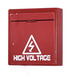 LEGO Dark Red Tile 2 x 2 with &#039;HIGH VOLTAGE&#039; Sticker with Groove (3068)