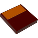 LEGO Dark Red Tile 2 x 2 with Orange Stripe Sticker with Groove (3068)