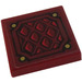 LEGO Dark Red Tile 2 x 2 with Samurai Mech Vents and Bolts Sticker with Groove (3068)
