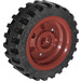 LEGO Ciemno czerwony Tire Ø 43.2 x 14 with Rim, Narrow Ø30 x 14 with Axle Hole