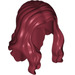 LEGO Rouge foncé Ondulé Longue Cheveux avec Parting (33461 / 95225)