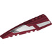 LEGO Donkerrood Wig 12 x 3 x 1 Dubbele Afgerond Links met Wit Panels en Zwart Line (10522 / 42061)