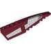 LEGO Dark Red Wedge 12 x 3 x 1 Double Rounded Right with White Panels and Black Lines (10524 / 42060)