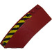 LEGO Dark Red Wedge Curved 3 x 8 x 2 Left with Black and Yellow Stripes Sticker (41750)