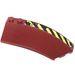 LEGO Dark Red Wedge Curved 3 x 8 x 2 Right with Black and Yellow Stripes Sticker (41749)