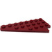 LEGO Donkerrood Wig Plaat 4 x 8 Vleugel Links met onderkant Stud Notch (3933)