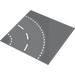 LEGO Mørk steingrå Bunnplate 32 x 32 Road 6-Knott Curve med Hvit Dashed Lines (44342 / 54203)