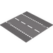 LEGO Donker steengrijs Grondplaat 32 x 32 Road 6-Nop Recht met Wit Dashed Lines (44336 / 54201)