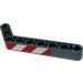 LEGO Mørk stengrå Bjælke Bøjet 53 grader, 3 og 7 Huller med Danger Striber Rød og hvid (Model Venstre) Klistermærke (32271)
