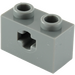LEGO Gris pierre foncé Brique 1 x 2 avec Essieu Trou (ouverture &#039;+&#039; et tube inférieur) (31493 / 32064)
