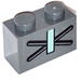 LEGO Gris pierre foncé Brique 1 x 2 avec Barre et Traverser Modèle Autocollant avec tube inférieur (3004)