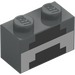 LEGO Dark Stone Gray Brick 1 x 2 with Minecraft Black Lines with Bottom Tube (3004 / 37227)