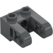 LEGO Dark Stone Gray Brick 1 x 2 with Pin Hole and 2 Half Beam Side Extensions with Axle Hole (49132 / 85943)