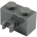 LEGO Dunkles Steingrau Backstein 1 x 2 mit Vertikale Clip (O-Clip öffnen) (42925 / 95820)