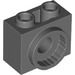 LEGO Dark Stone Gray Brick 1 x 2 x 1.3 with Rotation Joint Socket (80431)