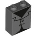 LEGO Gris pierre foncé Brique 1 x 2 x 2 avec Frankenstein Jacket Décoration avec porte-goujon intérieur (3245 / 69295)