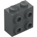 LEGO Dark Stone Gray Brick 1 x 2 x 2 with Studs on Opposite Sides (80796)