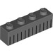 LEGO Donker steengrijs Steen 1 x 4 met Zwart Lines (3010 / 39710)