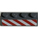 LEGO Donker steengrijs Steen 1 x 4 met Rood en Wit Danger Strepen Rechts Sticker