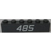 LEGO Dark Stone Gray Brick 1 x 6 with &#039;485&#039; Sticker (3009)