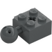 LEGO Dark Stone Gray Brick 2 x 2 with Ball Joint and Axlehole with Holes in Ball (57909)