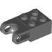 LEGO Dark Stone Gray Brick 2 x 2 with Ball Socket and Axlehole (Wide Socket) (92013)